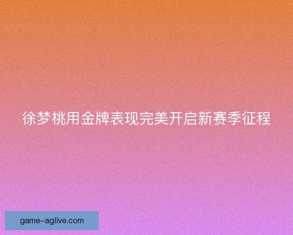 徐梦桃用金牌表现完美开启新赛季征程