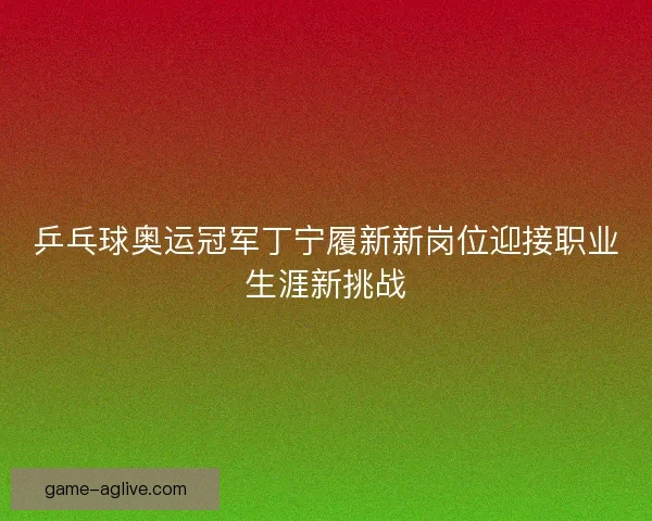 乒乓球奥运冠军丁宁履新新岗位迎接职业生涯新挑战